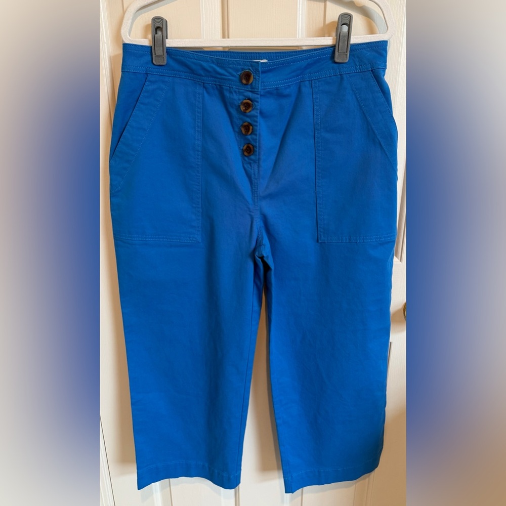 NWT Boden wide leg cropped pants. Marine blue. Size 10 P